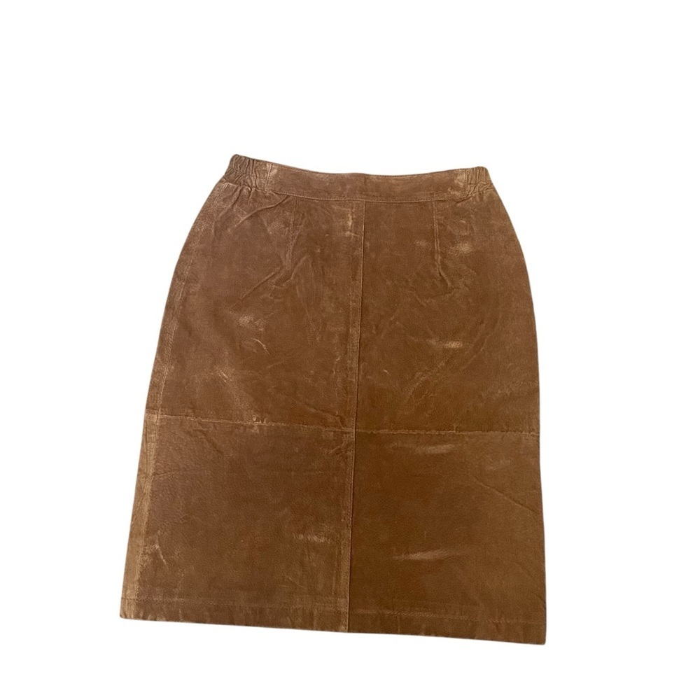 Vintage Pelle Brown Genuine Suede Leather Pencil Skirt
